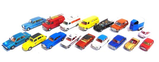 SEVENTEEN ASSORTED DIECAST MODEL VEHICLES circa 1960s-80s, by Corgi (9), and Dinky (8), variable