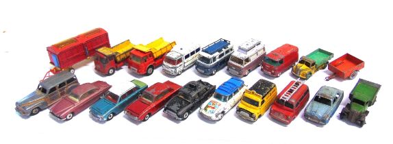 NINETEEN ASSORTED DIECAST MODEL VEHICLES circa 1940s-60s, by Corgi (11), and Dinky (8), variable