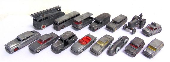 FIFTEEN ASSORTED DIECAST MODEL VEHICLES circa 1950s-60s, by Dinky (11), and Corgi (4), each stripped