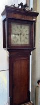 A LONGCASE CLOCK the painted enamel dial with Roman numerals and subsidiary seconds dial and