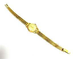 18CT GOLD LADIES TISSOT DRESS WATCH 18.6mm diameter round case (tests as 18ct), silvered dial,