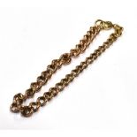 9CT ROSE GOLD CURB LINK BRACELET 21cm long, 5.1-6.7mm tapering rose gold curb links, individually