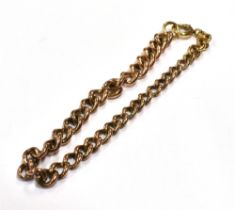 9CT ROSE GOLD CURB LINK BRACELET 21cm long, 5.1-6.7mm tapering rose gold curb links, individually