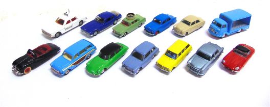 THIRTEEN ASSORTED DIECAST MODEL VEHICLES circa 1950s-70s, by Corgi (7), and Dinky (6), each