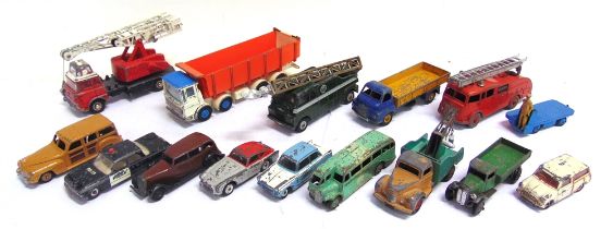 FIFTEEN DINKY DIECAST MODEL VEHICLES circa 1940s-60s, variable condition, generally playworn, all