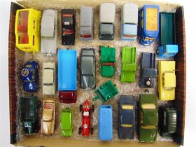 TWENTY-FIVE ASSORTED DIECAST MODEL VEHICLES circa 1940s-70s, by Corgi (13), and Dinky (12), each