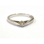 DIAMOND SOLITAIRE IN 18CT WHITE GOLD Coronet claw setting with round brilliant cut diamond,
