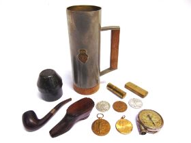 ASSORTED COLLECTABLES comprising a treen snuff shoe, 9cm long; Great War Victory Medal (DEAL 13825-