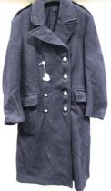 A SOMERSET FIRE BRIGADE WOOL OVERCOAT approximate chest size 42 inches.