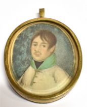 ANGLO-INDIAN SCHOOL (EARLY 19TH CENTURY) Miniature portrait of a young man, oil on ivory,