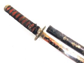 A JAPANESE STYLE SWORD with a 47cm long blade, overall 72cm long.