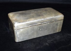 VICTORIAN SILVER CIGAR BOX 17.0cm long x 8.5cm wide, 6.5cm deep, cedar wood lined, with engraved