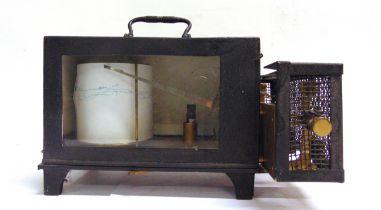 A BAROGRAPH, WILSON WARDEN & CO. the metal case with a textured black paint finish.