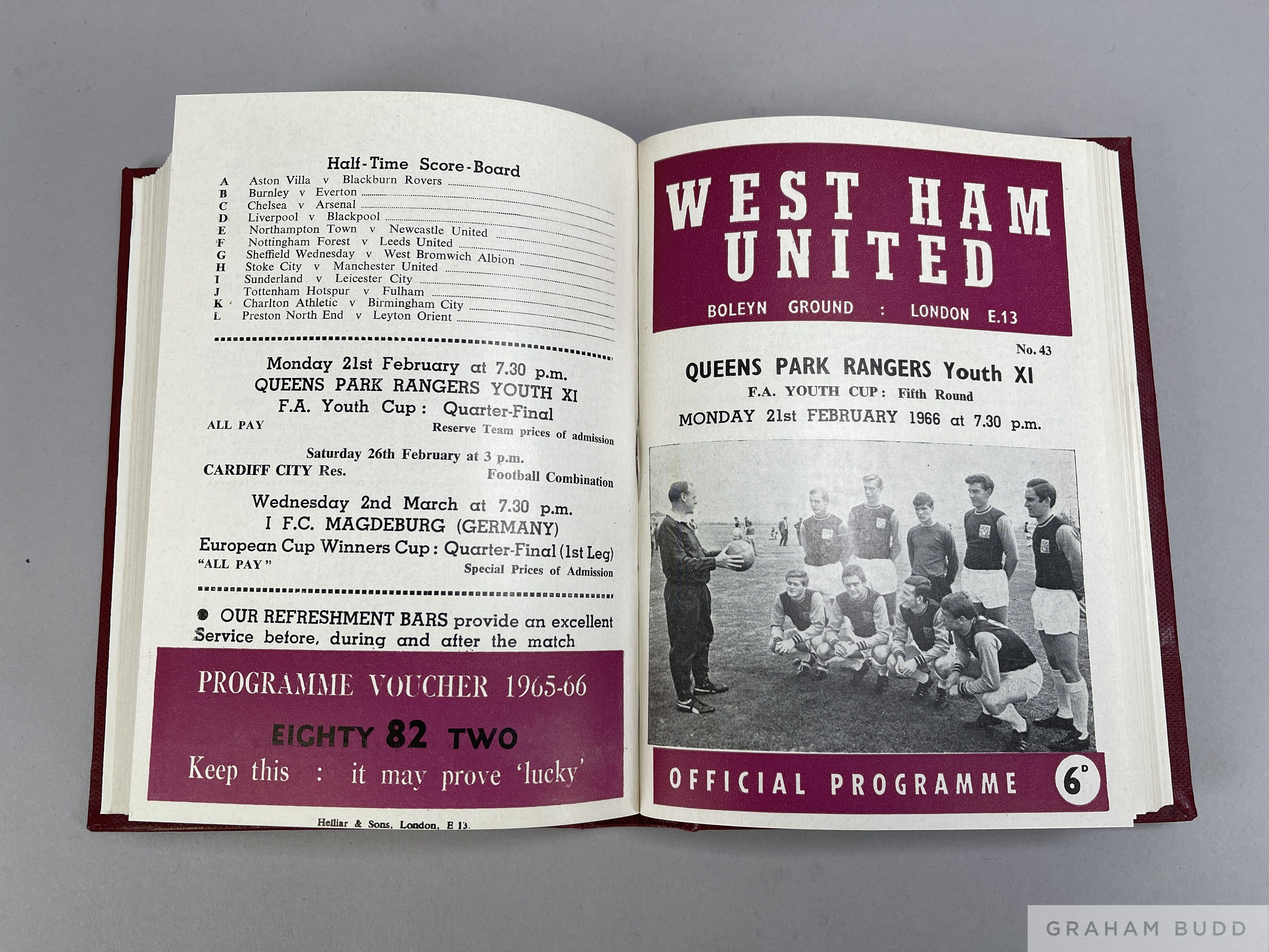 Bound volume of West Ham United home match programmes, 1965-66 - Image 2 of 5