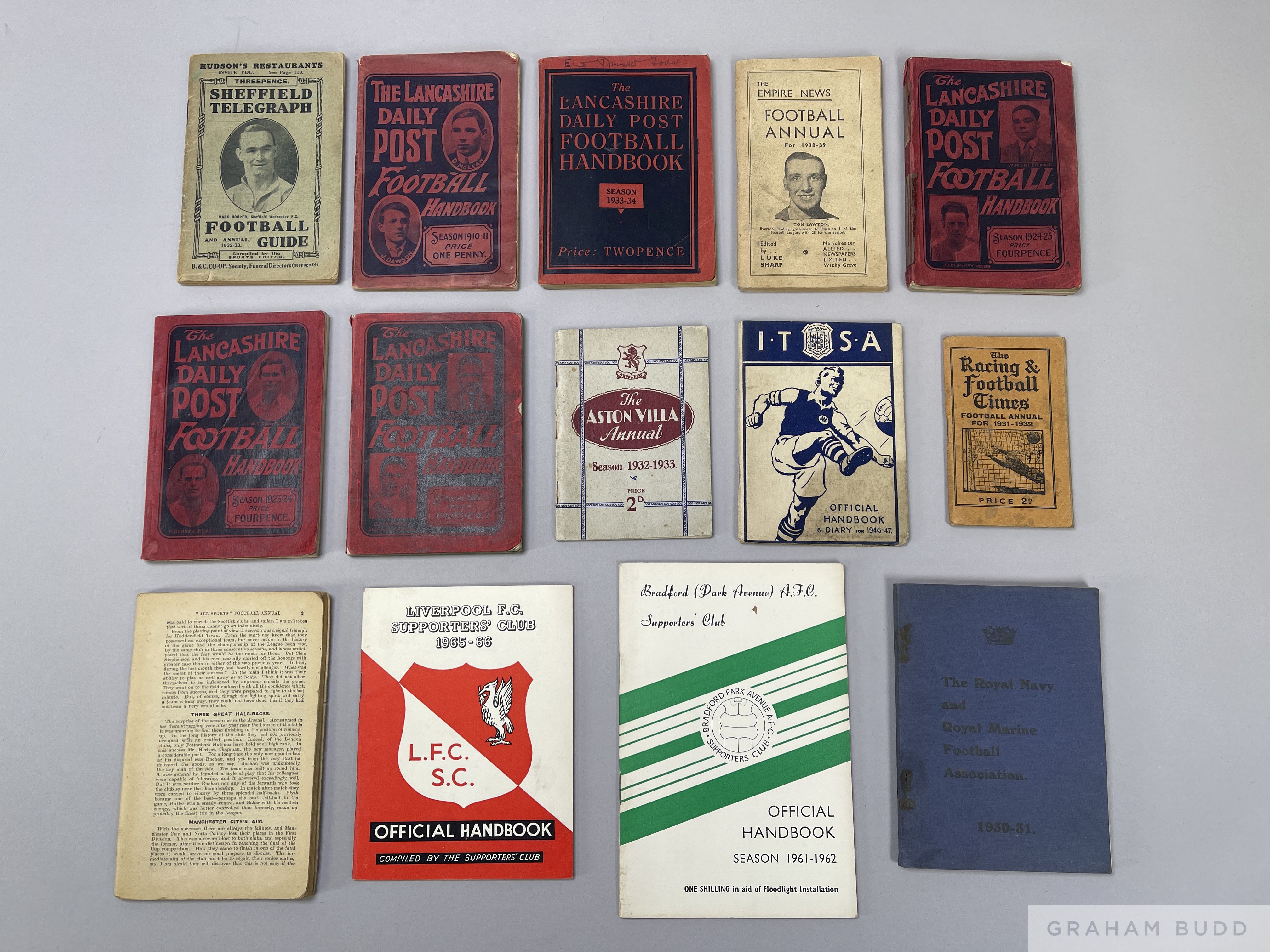 Collection of handbooks and annuals dating from late 19th century to 1930s