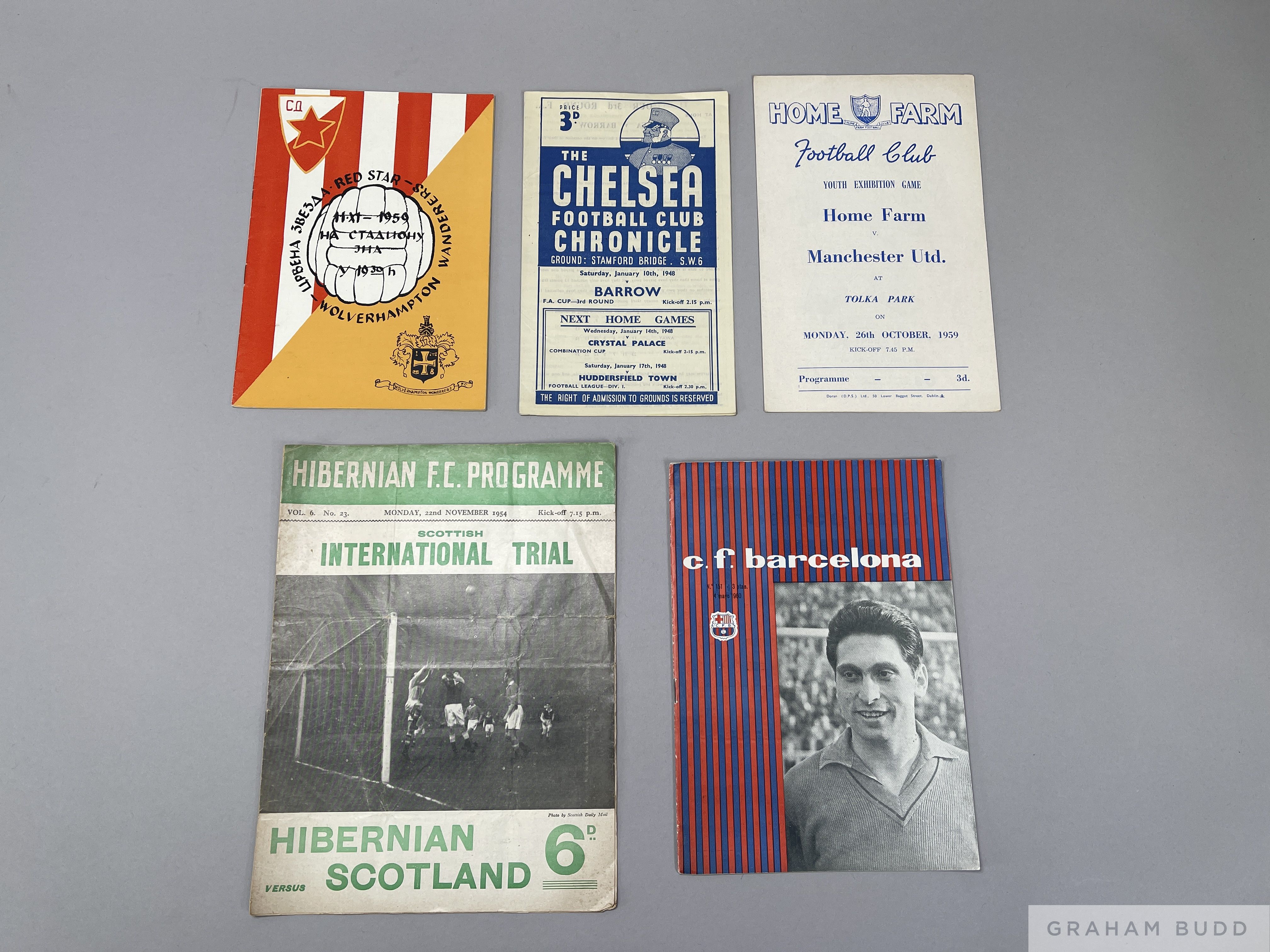 Selection of mainly 1950s programmes of League, Cup Finals, Internationals and European matches