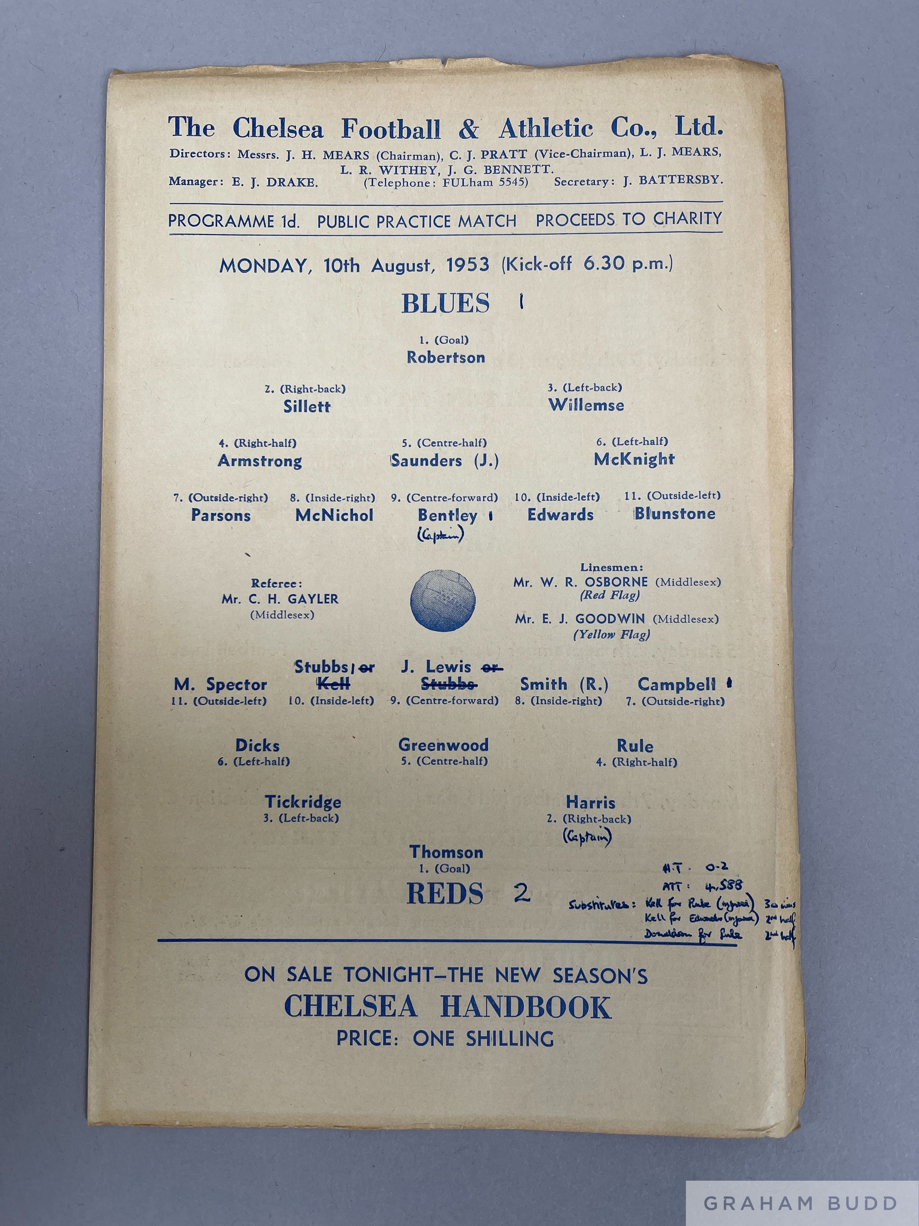 Bound volume of Chelsea home match programme, 1953-54 - Image 4 of 5