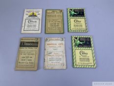 Thirteen Norwich City handbooks, 1930-31 to 1953-54