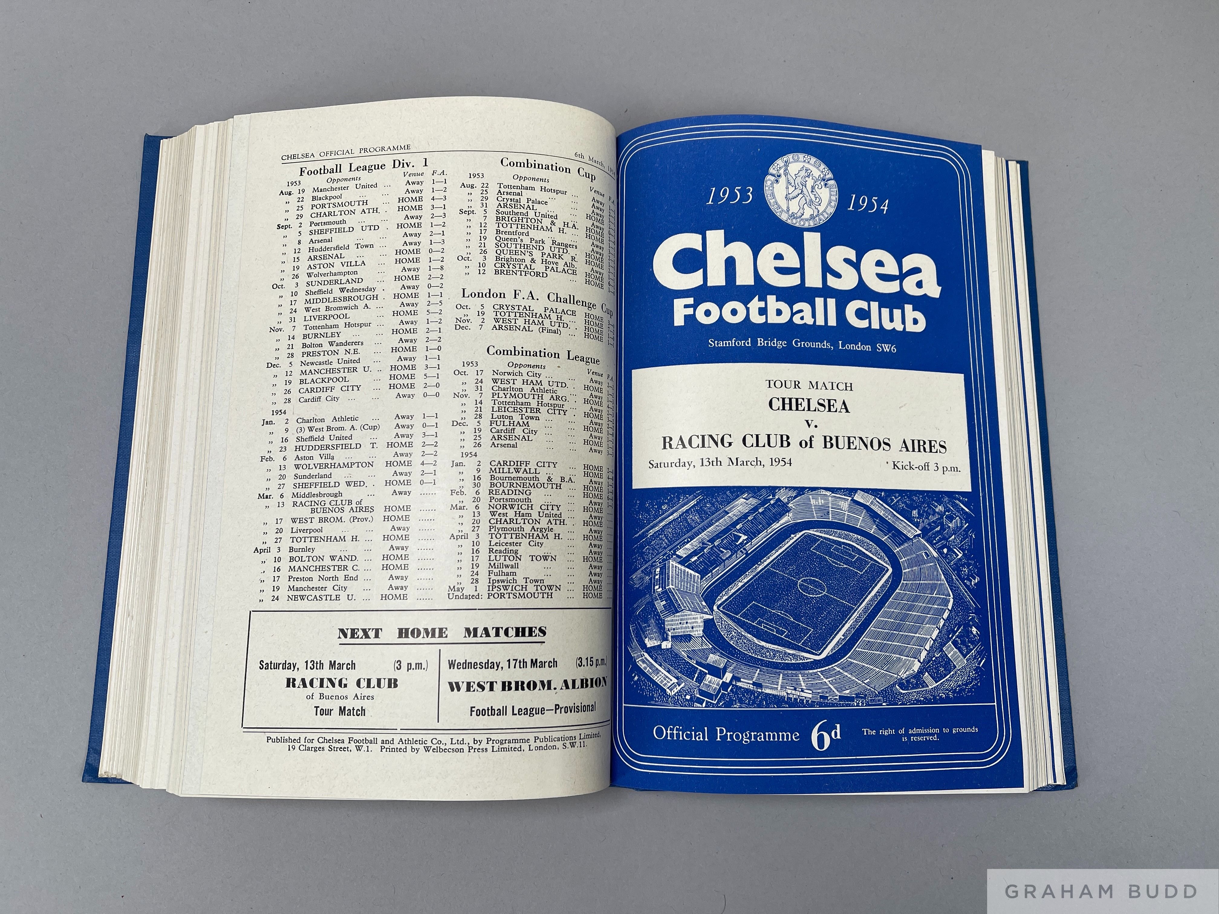 Bound volume of Chelsea home match programme, 1953-54 - Image 2 of 5