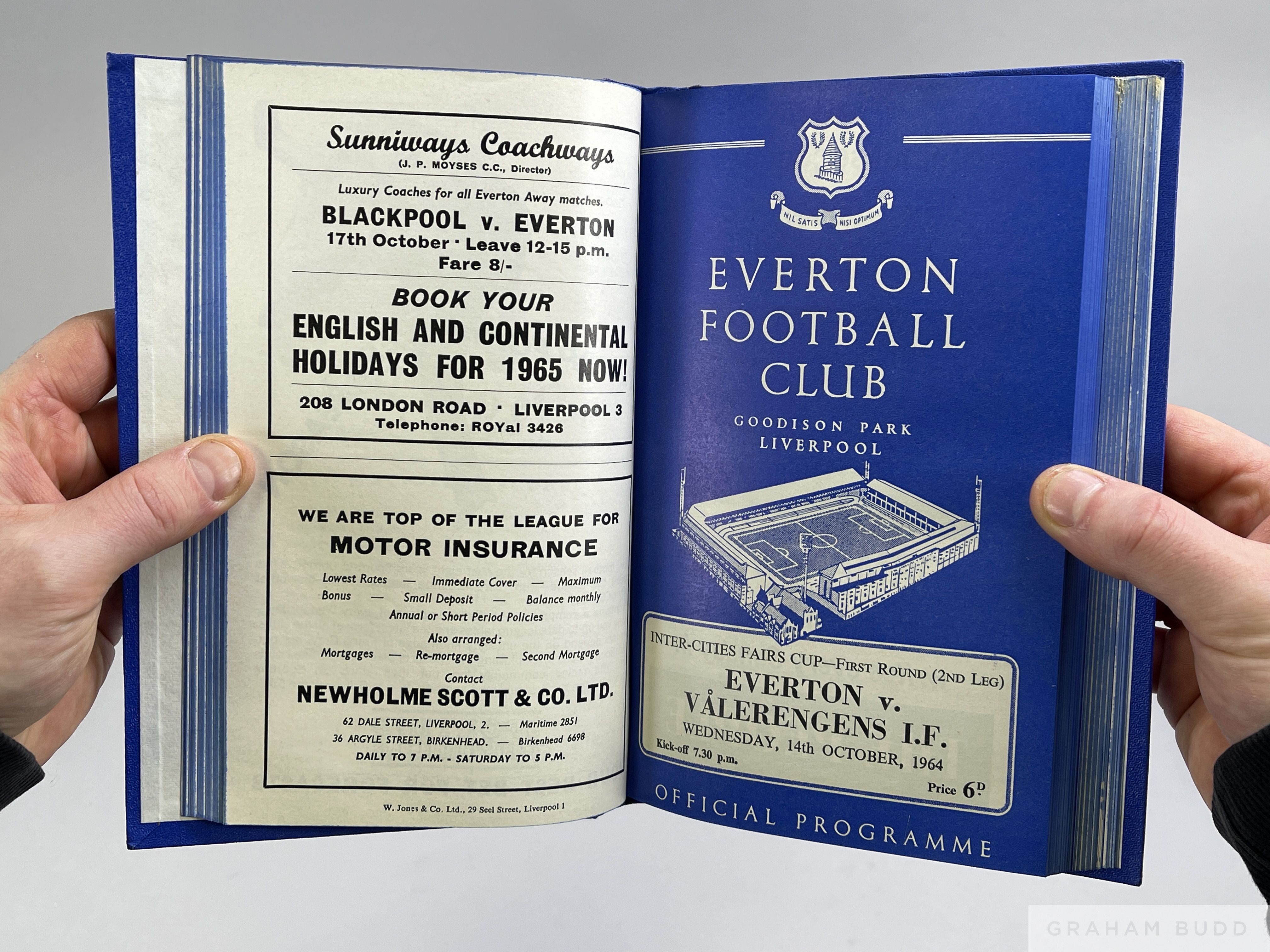 Bound volume of Everton home match programmes, 1964-65 - Image 2 of 3