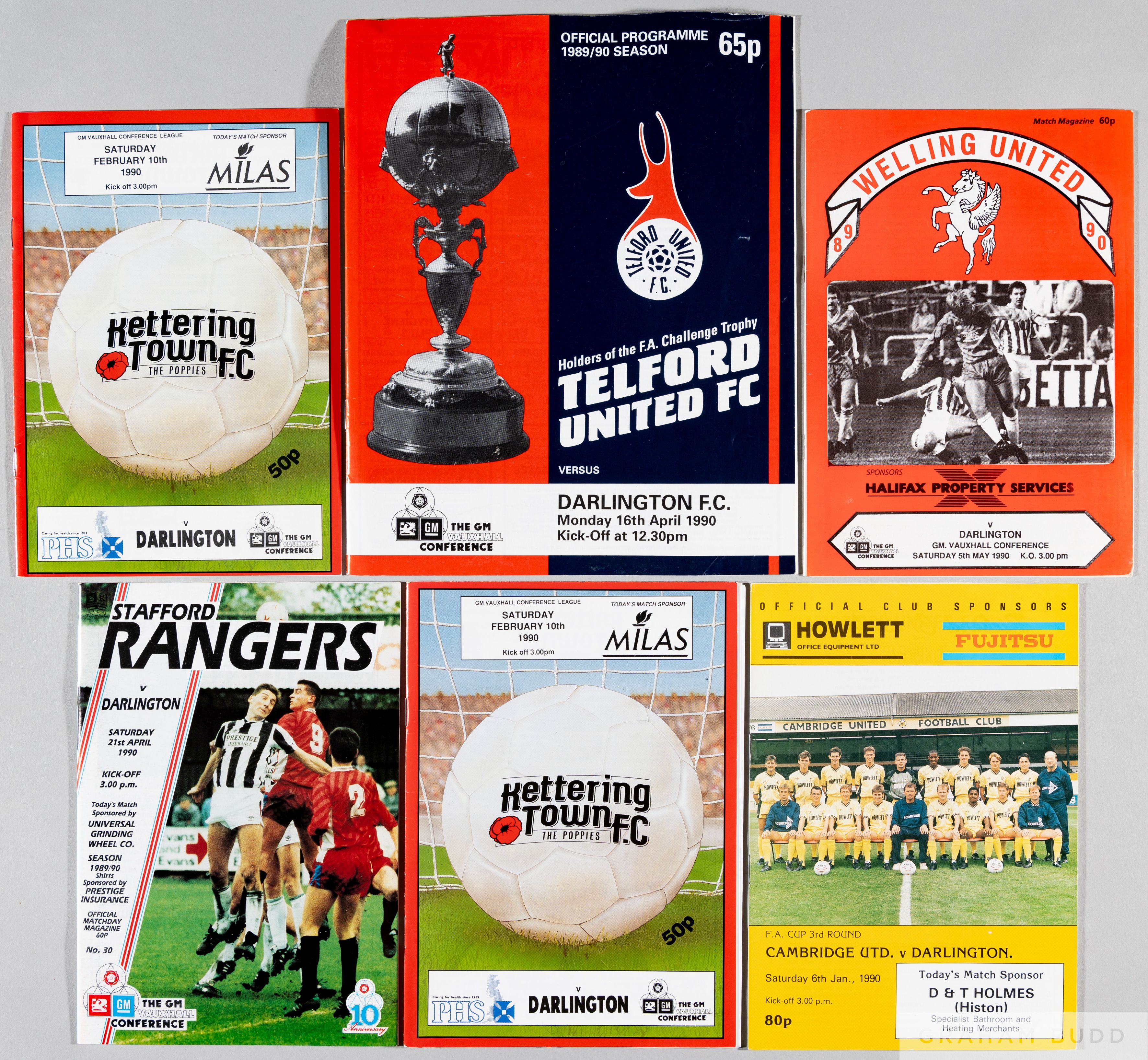Darlington season 1989-90 programmes, promotion season back to League from GM Vauxhall Conference