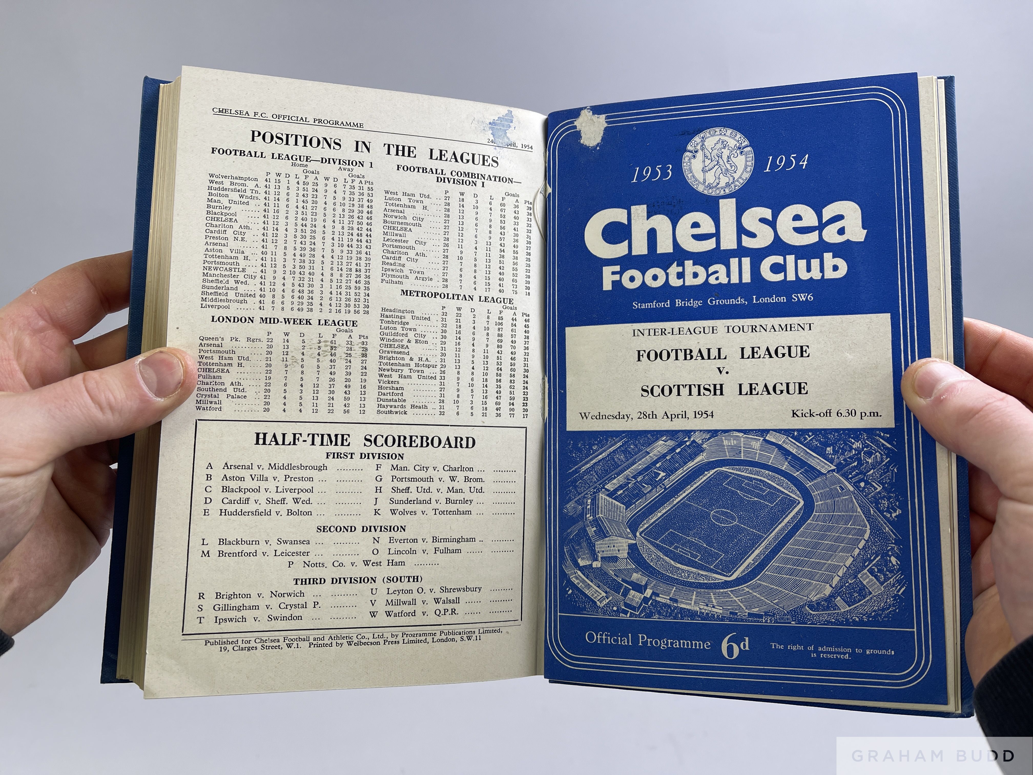 Bound volume of Chelsea home match programme, 1953-54 - Image 3 of 5