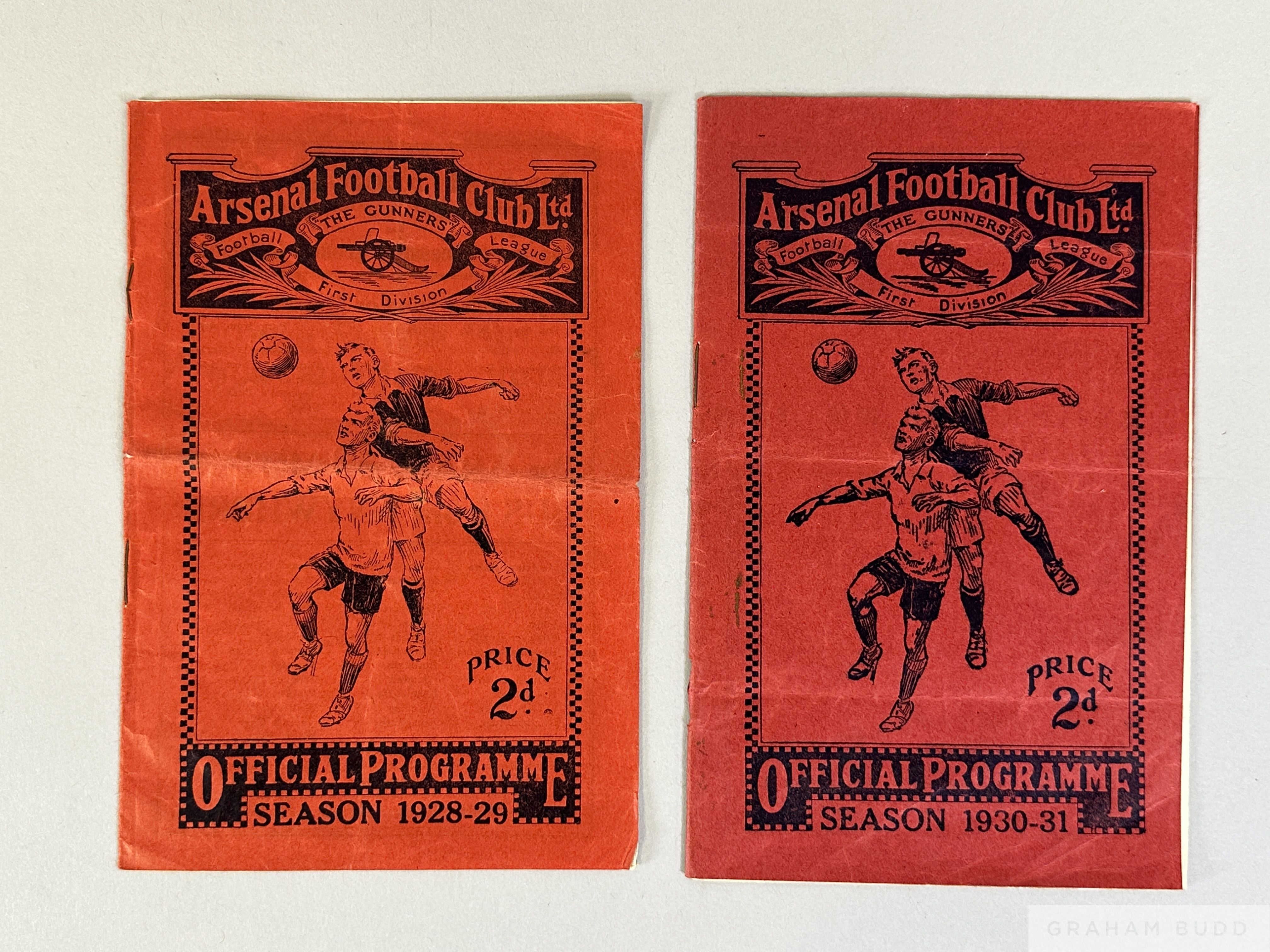 Two FA Amateur Cup final programmes played at Arsenal FC,