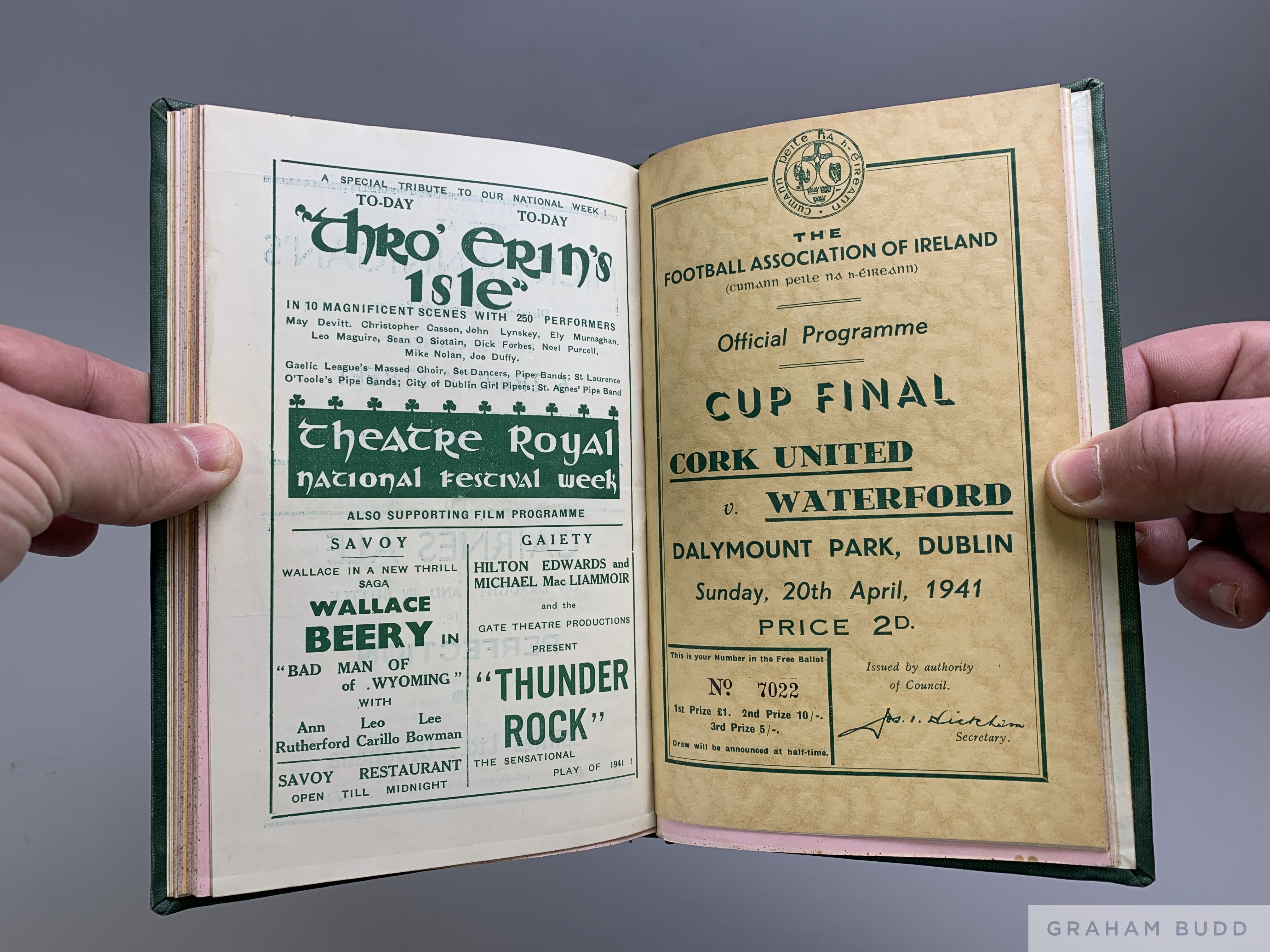 Bound volume of Shelbourne home match programmes, 1940-41 - Image 5 of 5