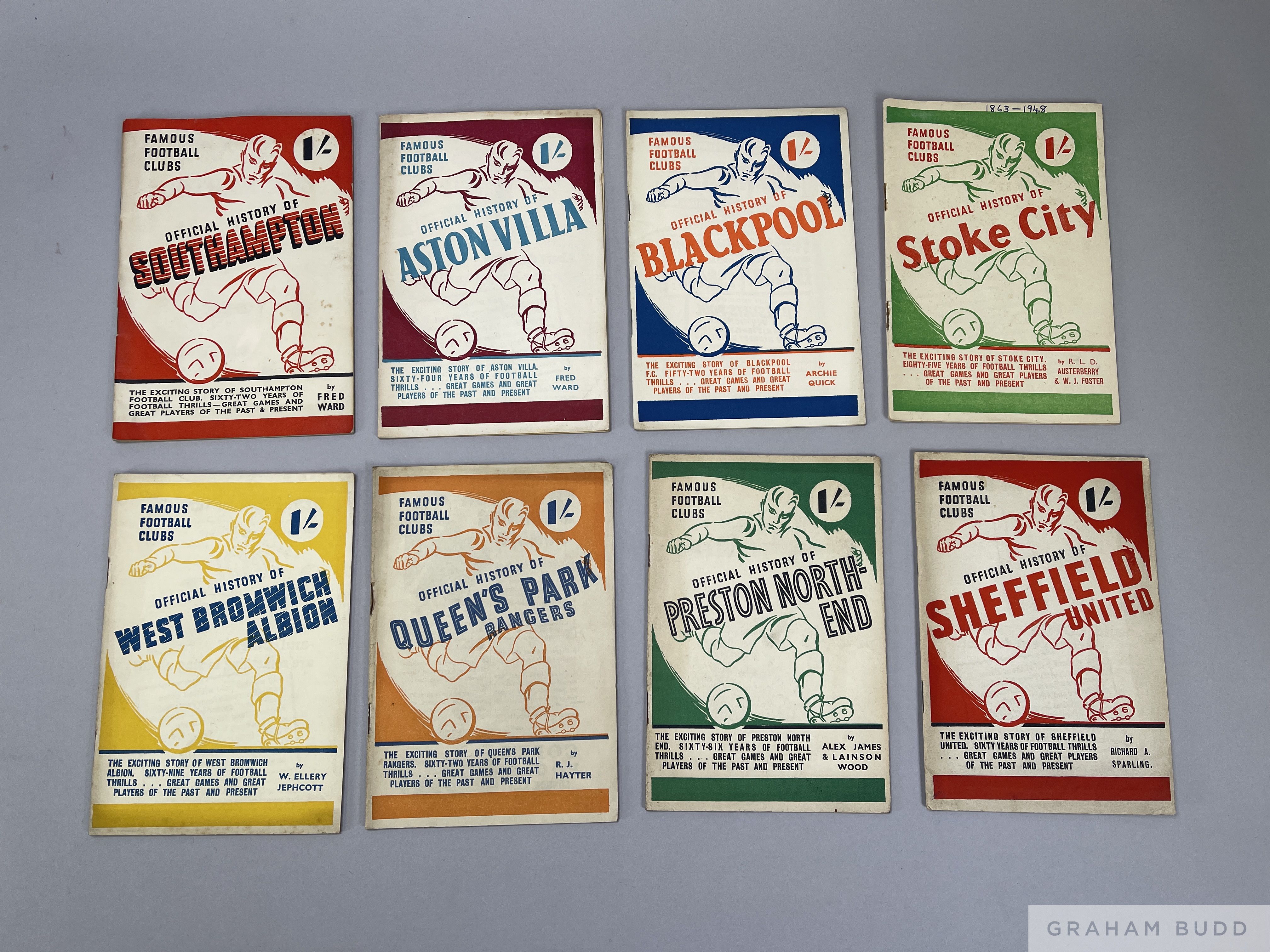 Collection of famous football clubs 1947 Official histories booklets, produced by Newservice