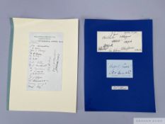 Autograph pages circa 1932-33 Newcastle v Arsenal who played in 1931-32 Cup final,