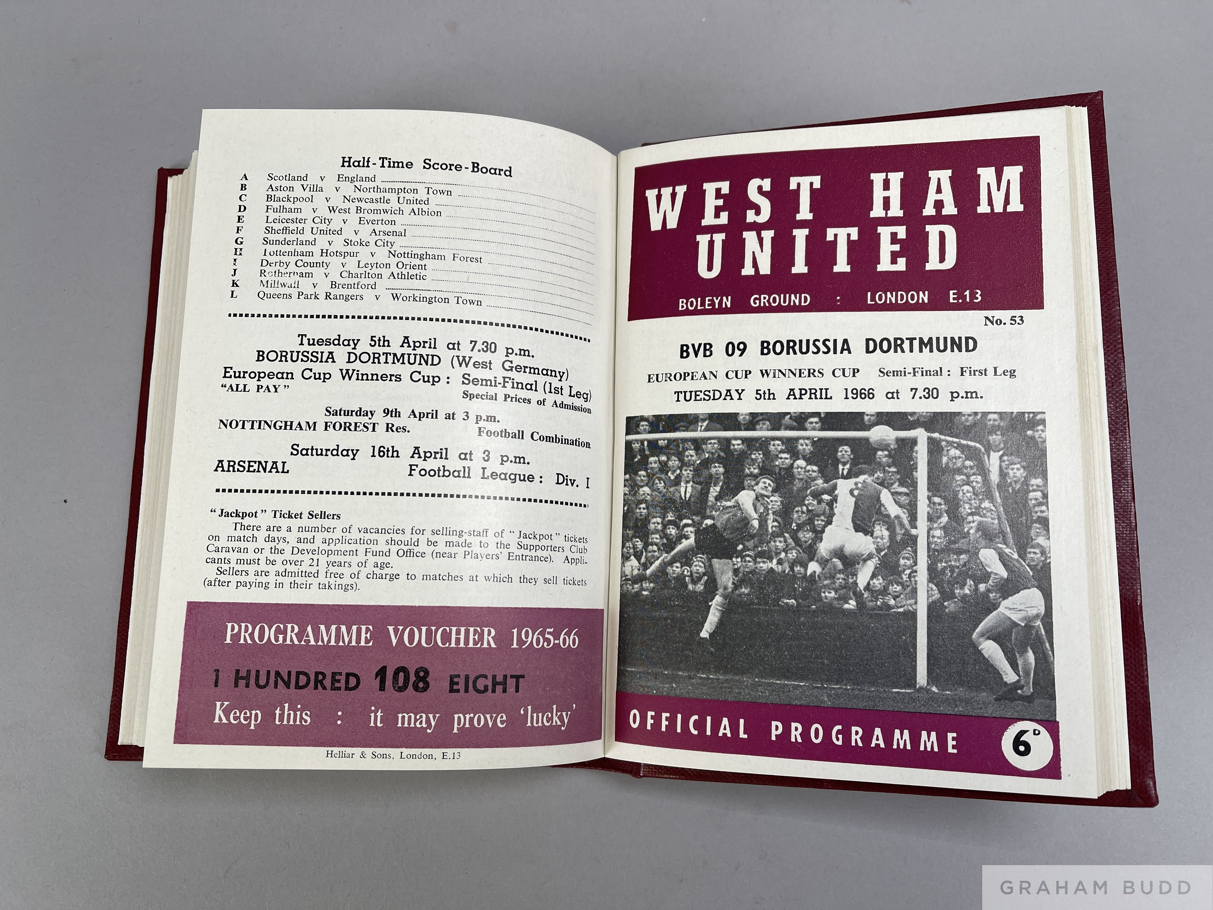 Bound volume of West Ham United home match programmes, 1965-66 - Image 5 of 5