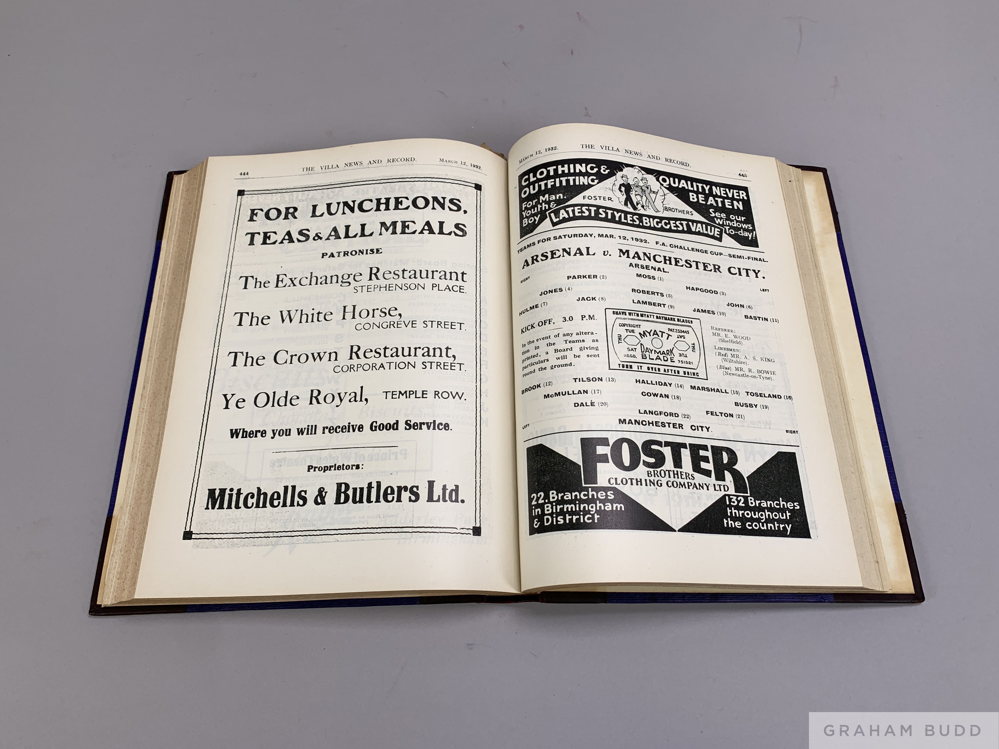 Bound volume of Aston Villa home match programmes, 1931-32 - Image 4 of 4