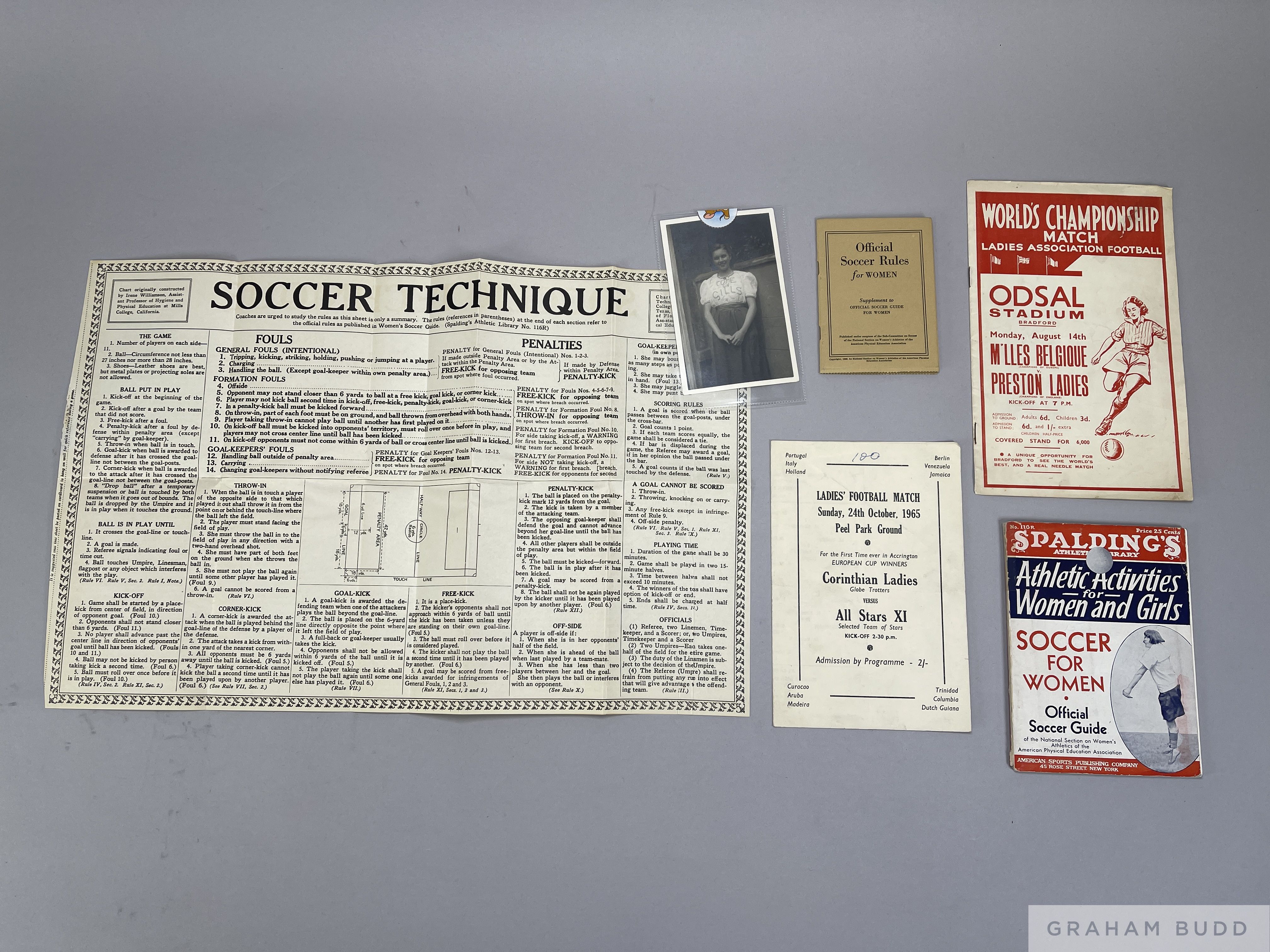 Rare Ladies Football very early material & programmes, circa 1929 & 1939,