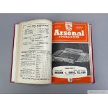 Bound volume of Arsenal home match programmes, 1957-58