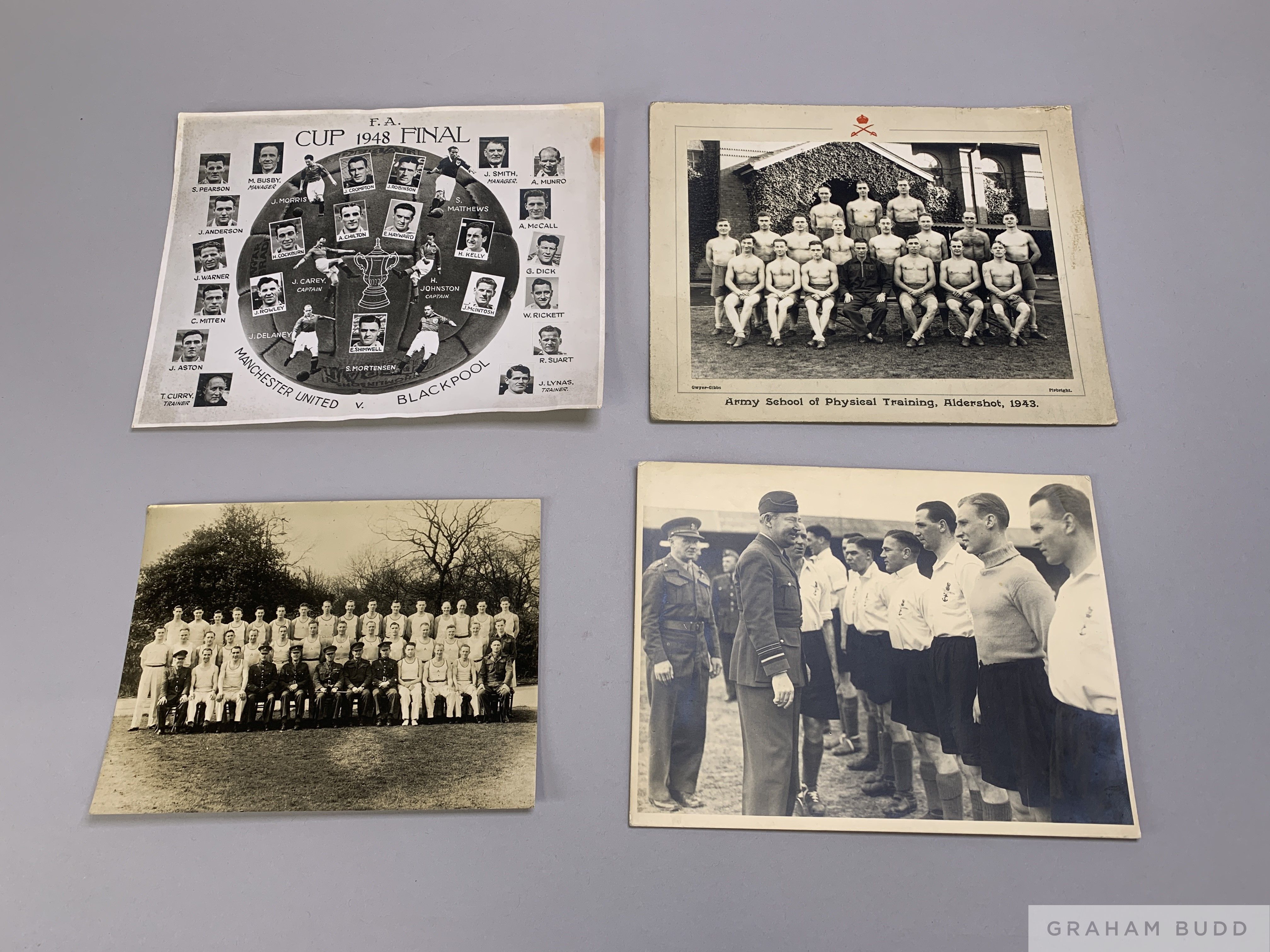 A Football League team-line up black and white photograph