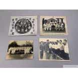 A Football League team-line up black and white photograph