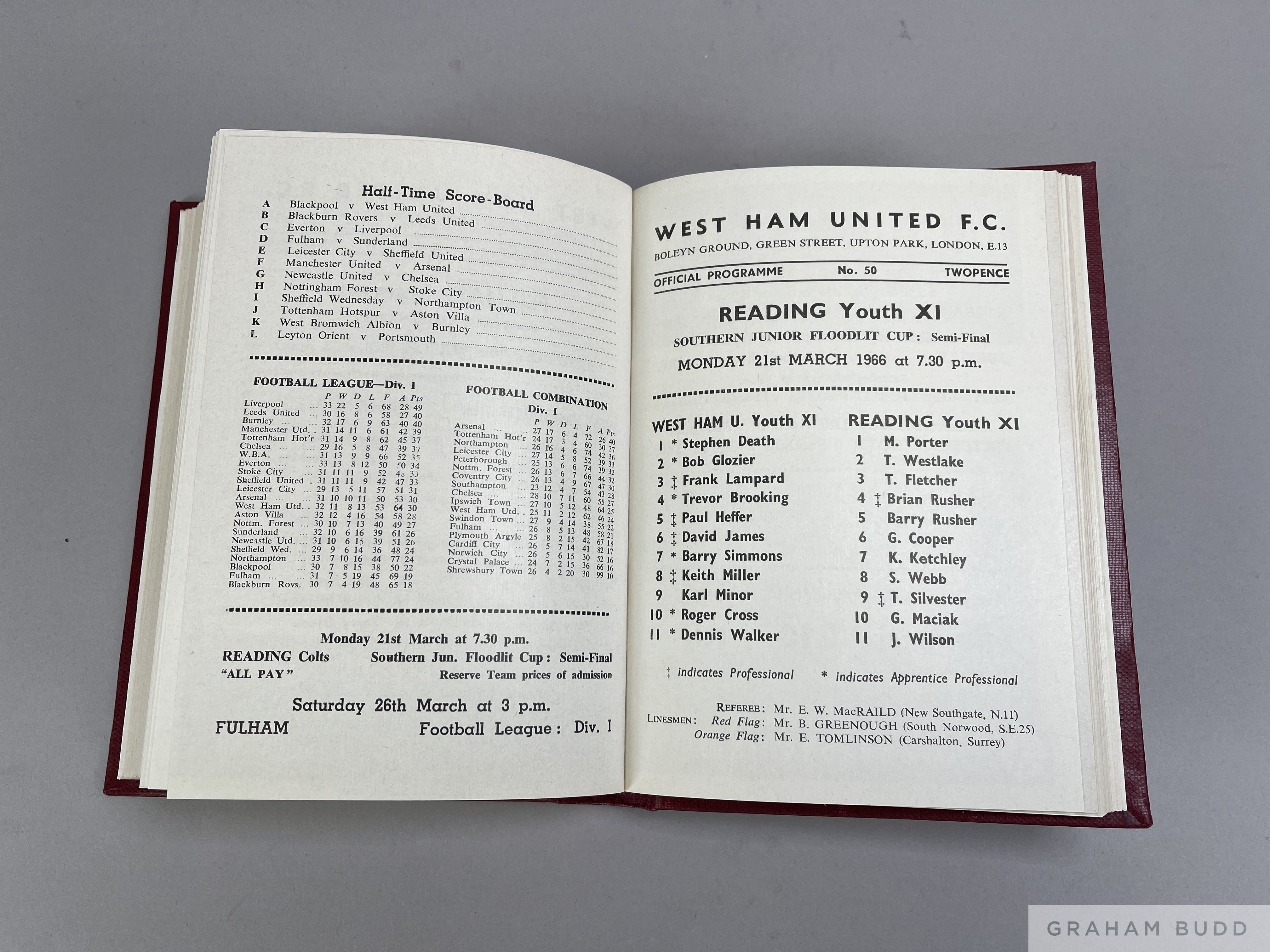 Bound volume of West Ham United home match programmes, 1965-66 - Image 4 of 5