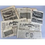 Two original newspapers, carrying front page coverage of the first FA Cup final at Wembley Stadium,