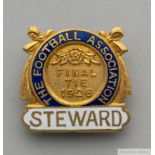 A 1926 F.A. Cup enamel Steward's badge