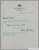 Henry Cotton three-time British Open Champion golfer 1934, 1937 & 1948 original signed letter,