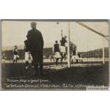 Woolwich Arsenal v West Ham United 1906 black and white postcard