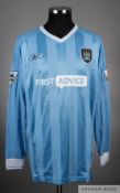 Nicolas Anelka sky No.39 blue Manchester City long-sleeved jersey, 2003-04