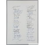 England to South Africa 1994 Official Rugby Union Certificate of Thanks / Official autograph sheet,