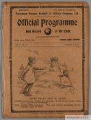 Tottenham Hotspur v Crystal Place programme in the London Challenge Cup 2nd round, 1912