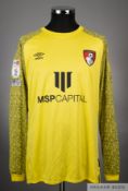 Amir Begovic yellow and black No.1 AFC Bournemouth goalkeepers jersey, 2020-22