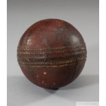 A circa 1937 cricket ball autographed by Frank Woolley after a Kent County Cricket match,