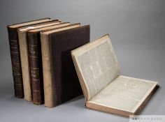 Five bound volumes of "The Field, The Country Gentleman's Newspaper", with varied sporting