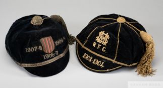 Two rugby football representative caps,