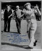 Frank Stranahan 1948 & 1950 British Amateur Golf Champion original autographed b&w photograph,