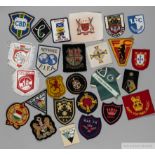 A nice collection of blazer badges and Scottish International shirt badge 1904